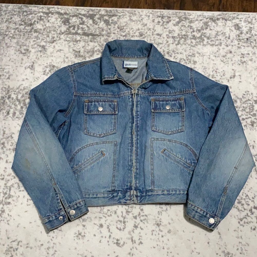 vtg express Bleus denim jacket size LG GUC
